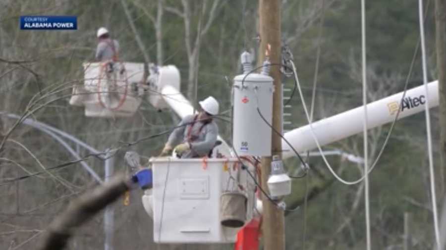 Crews work to restore power
