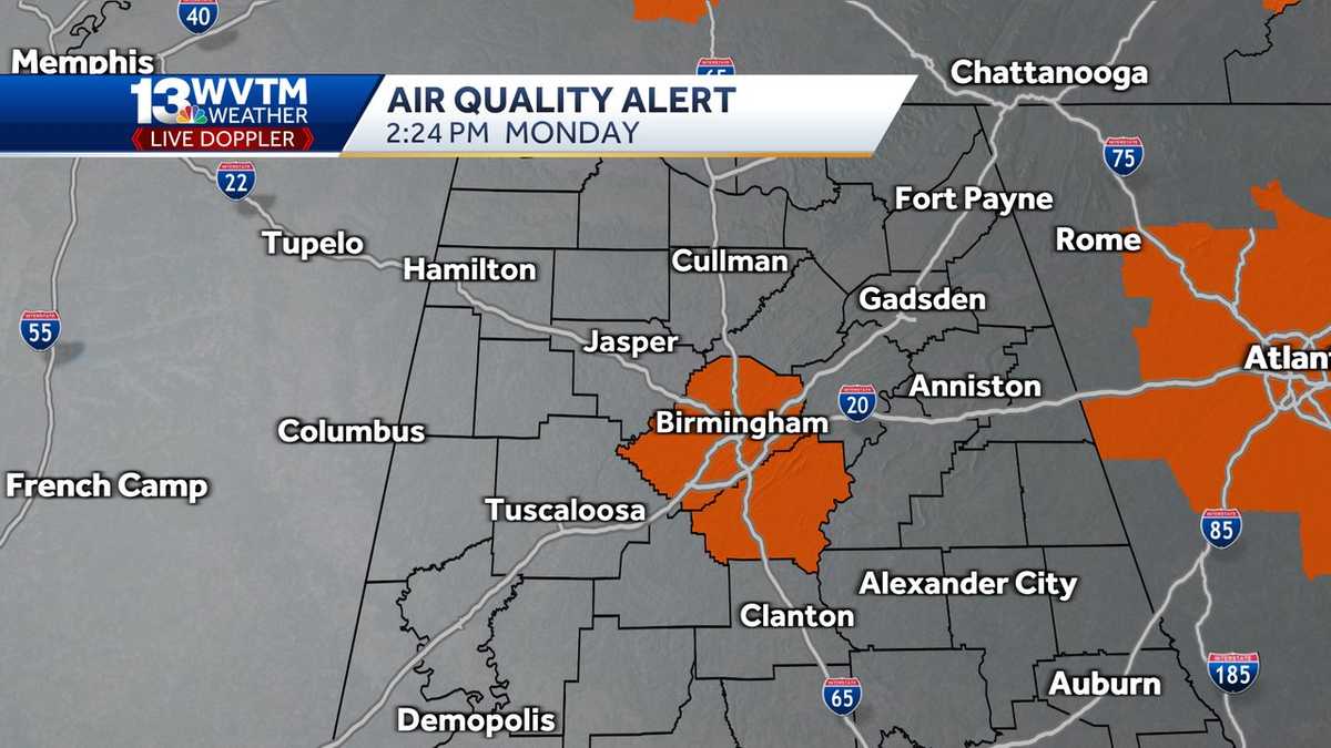 Air Quality Alert for Jefferson, Shelby counties in Alabama