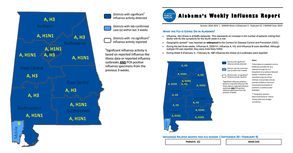 Flu Still On The Rise In Alabama 15 Deaths Reported Since September   Alabama Flu Report 1550257234 