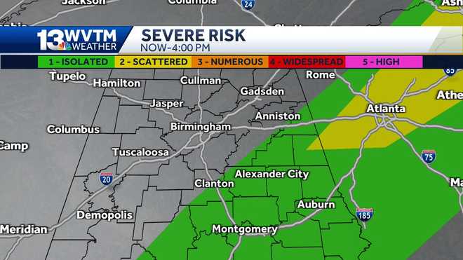 Alabama severe weather forecast Monday tornado watch