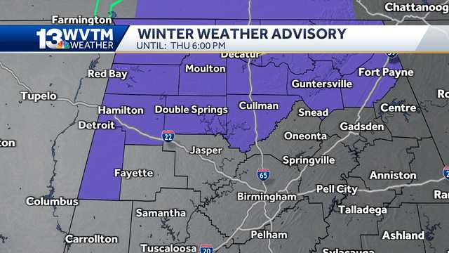 Winter Weather Advisory Alabama snow freezing rain forecast Bham - Vimarsana News