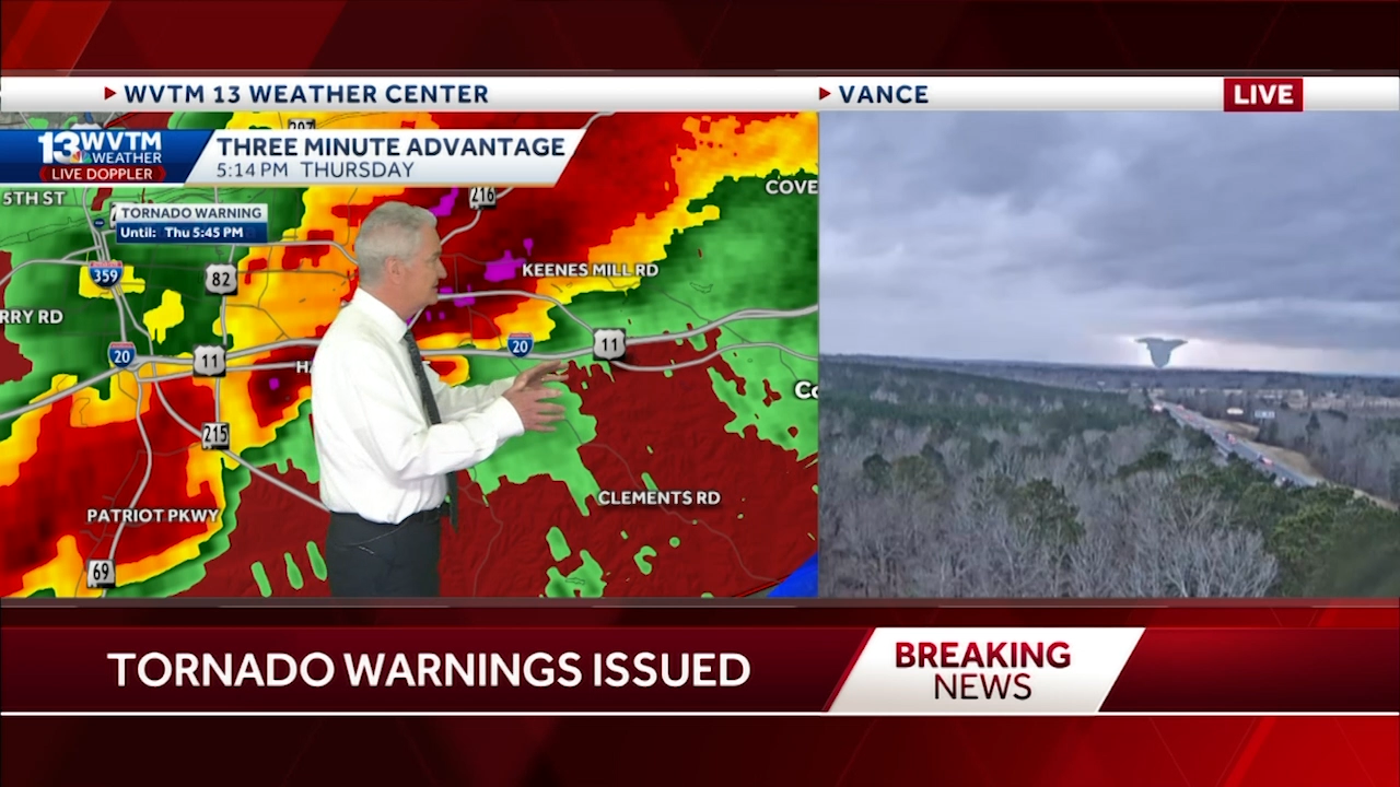 Watch: Funnel Cloud Spotted In Tuscaloosa County On WVTM 13's Live Skycam