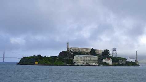 Alcatraz Island is seen Wednesday, March 6, 2019, in San Francisco. Archaeologists have confirmed a long-time suspicion of historians: the famed Alcatraz prison was built over a Civil War-era military fortification. SFGate reports researchers have found a series of buildings and tunnels under the prison yard of Alcatraz Federal Penitentiary, which once held Al Capone.
