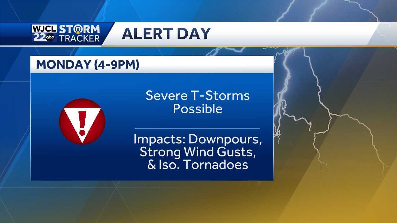 Savannah: Strong to severe storms possible Monday - WJCL