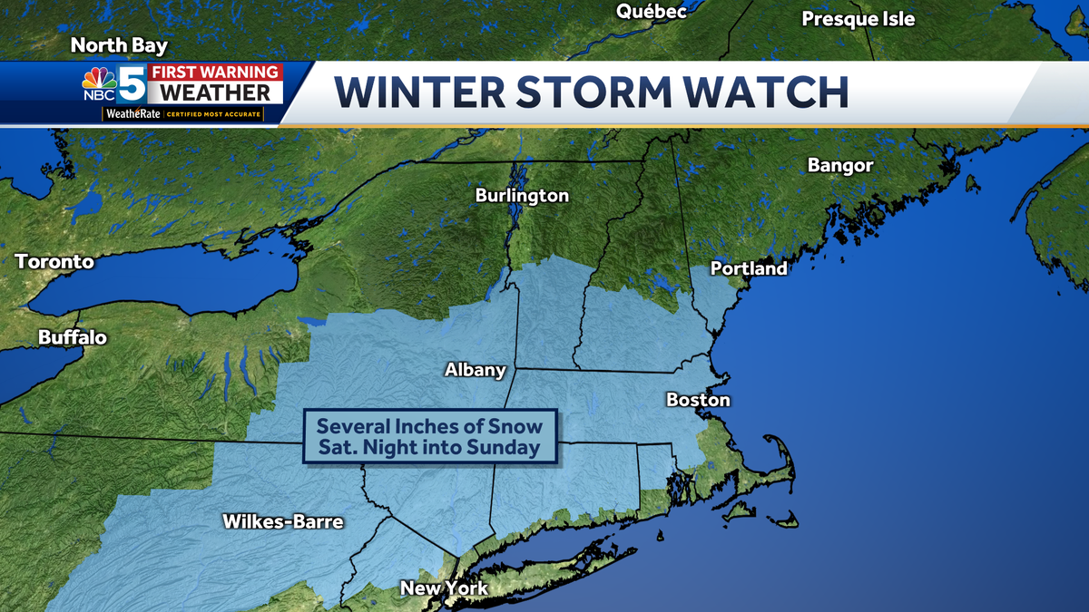 Winter storm watches issued ahead of weekend winter storm in Vermont