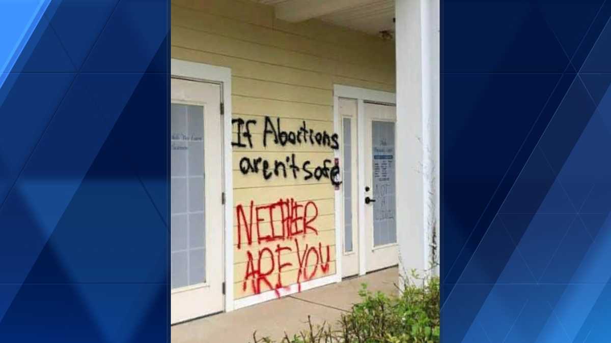 Vandals spray-painted threatening messages onto pregnancy center in Reisterstown