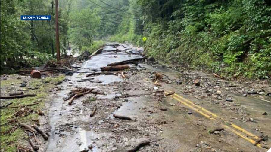 Aerial video Significant damage from NH flash flooding