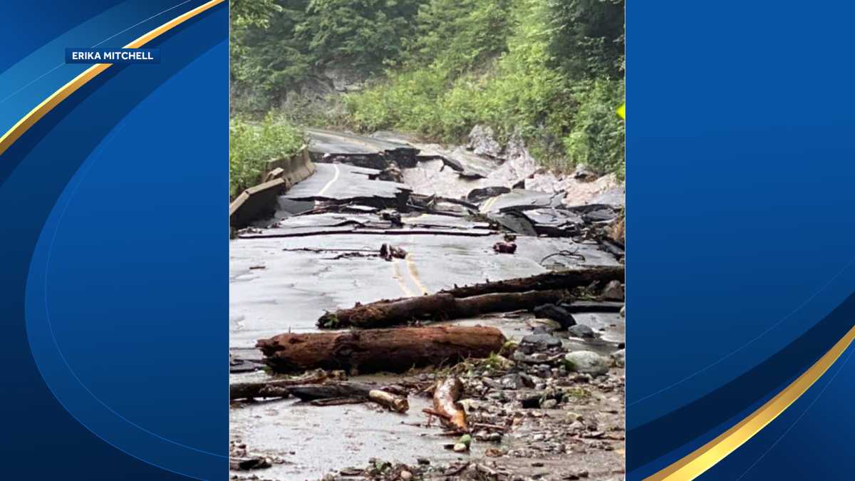 Slideshow Damage from flash flooding in New Hampshire