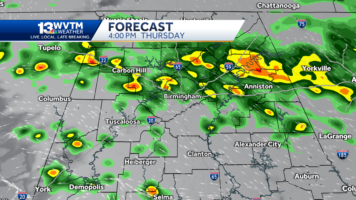 Limited risk of a few severe storms on Thursday - WVTM