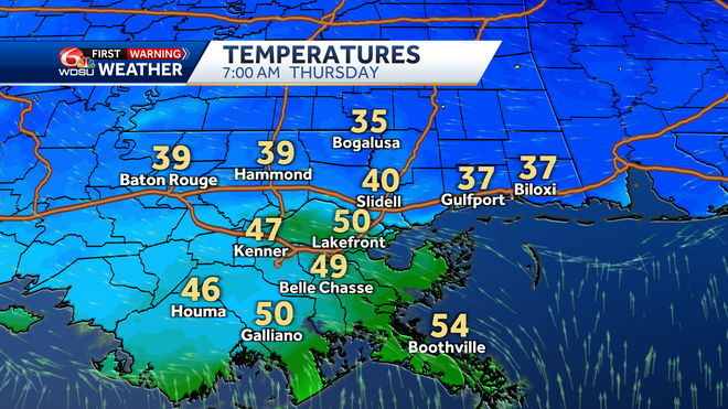 New Orleans forecast high temp low temp weekend forecast how cold