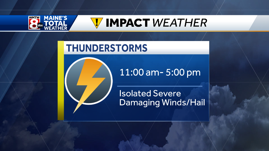 Storms move into Maine and a few could be severe