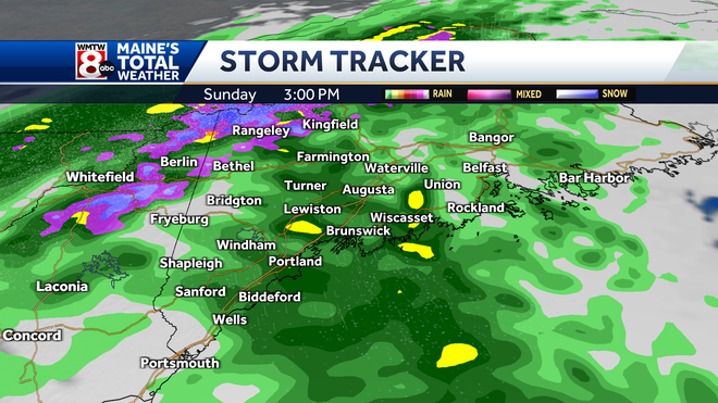 Rounds of rain for a gloomy Sunday