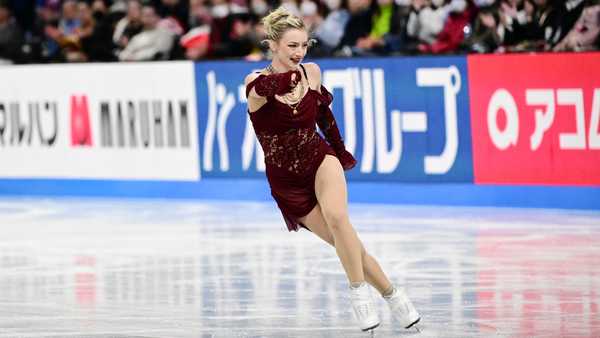 Amber Glenn of the United States competes in the Women's Short Program during the ISU Grand Prix of Figure Skating Final Nagoya at IG Arena on Dec. 5, 2025, in Nagoya, Aichi.