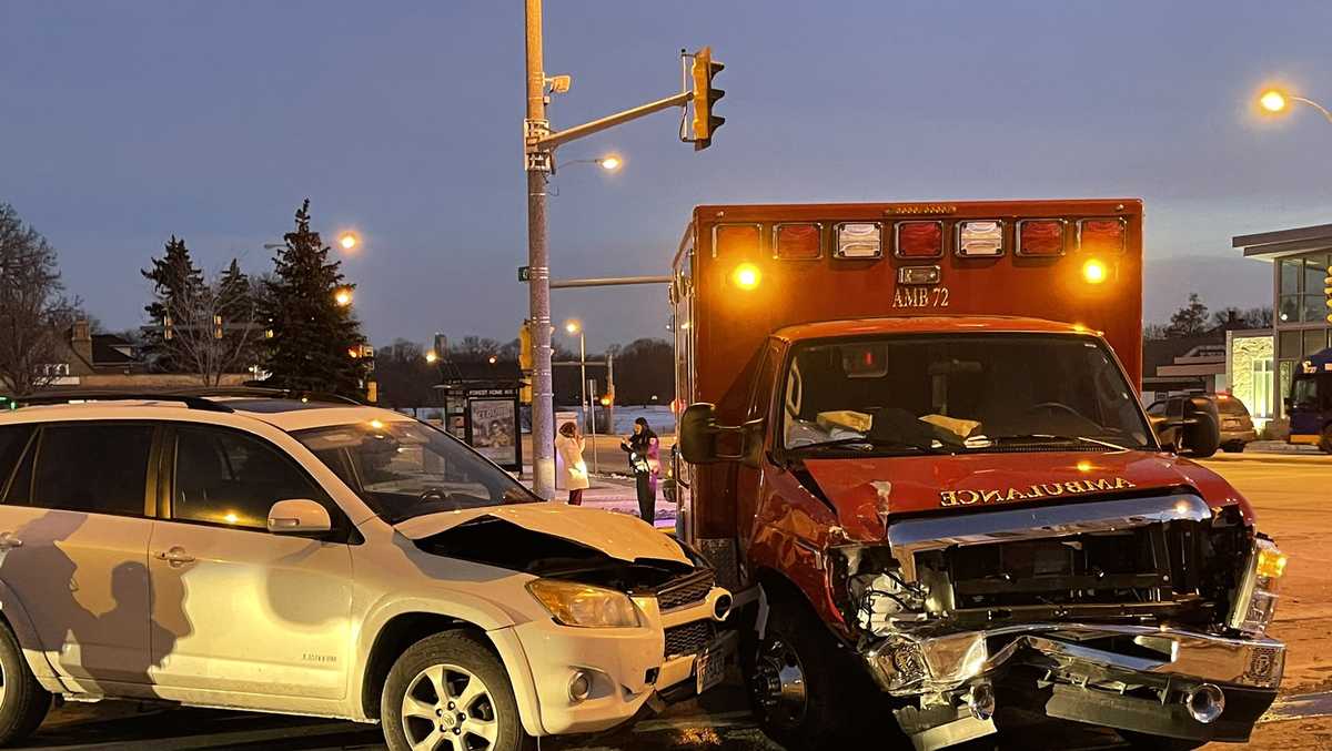 Ambulance involved in crash with 2 other vehicles on south side