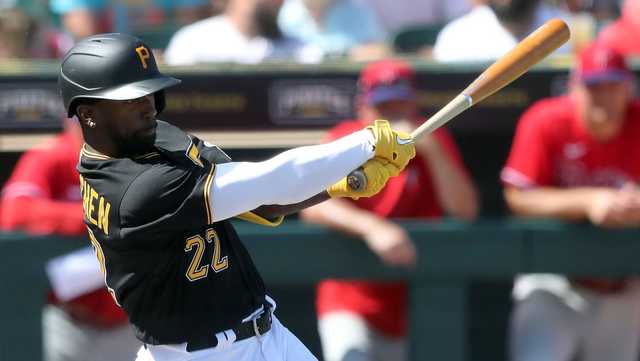 The Pirates Carlos Santana, Ke'bryan Hayes, Andrew Mccutchen