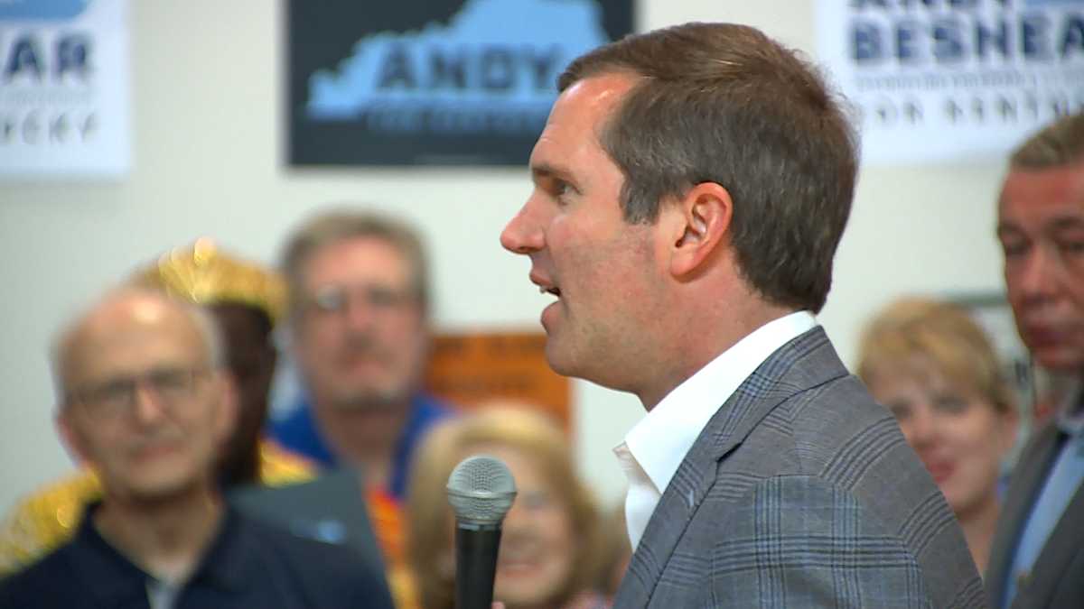 Gov. Andy Beshear campaigns in Newport ahead of election