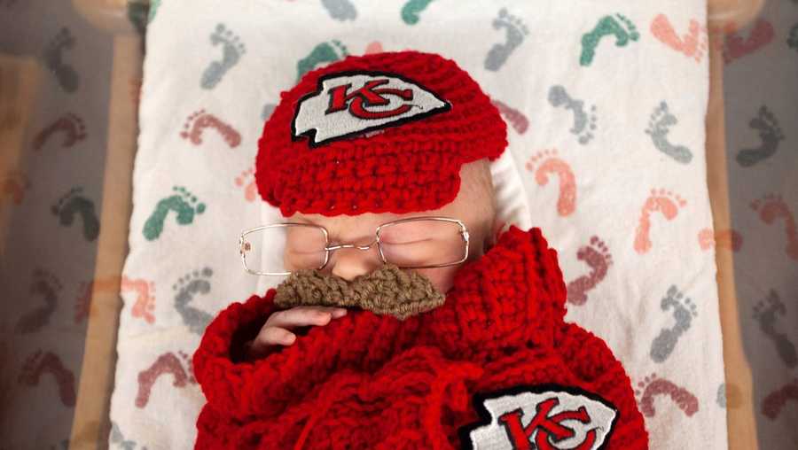 Chiefs Kingdom Kiddos: Health system shares pics of NICU babies in red and  gold