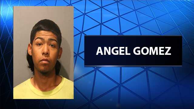 Angel Gomez, 18, allegedly drove a minivan involved in a drive-by shooting of two police officers on May 2, 2017 