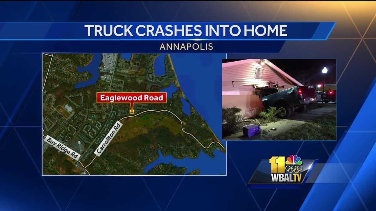 Truck crashes into shed in Annapolis, 2 injured
