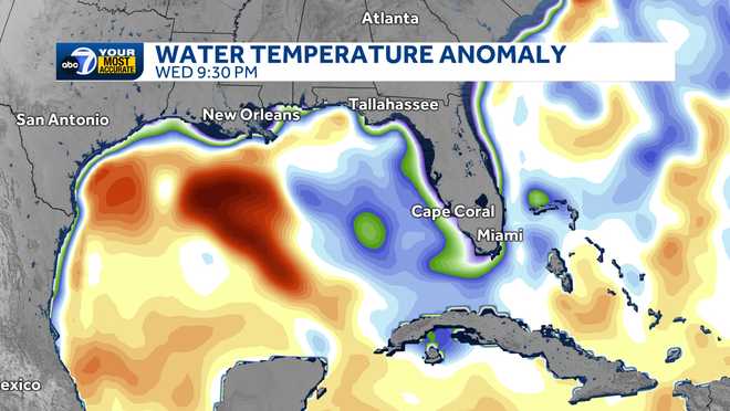 water temperature anomaly