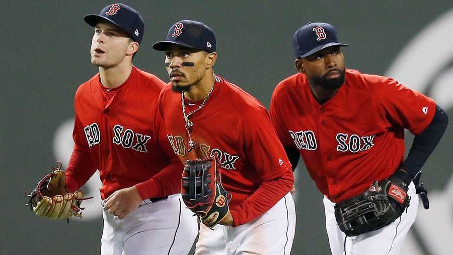 outfield mookie betts red sox