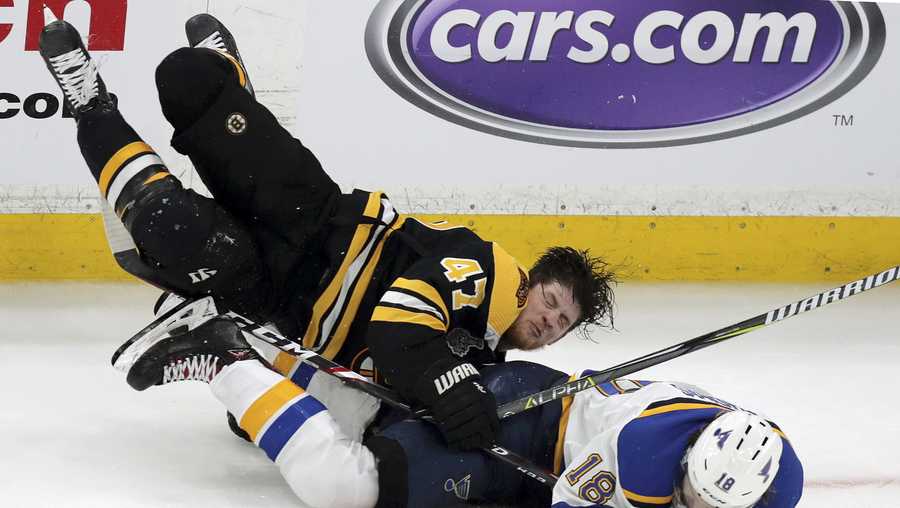 Bruins erase 2-goal deficit to defeat Blues in Game 1 of Stanley Cup Final