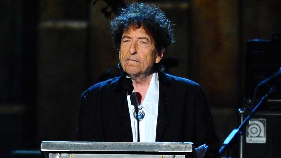 Bob Dylan accepts the 2015 MusiCares Person of the Year award at the 2015 MusiCares Person of the Year show in Los Angeles. 