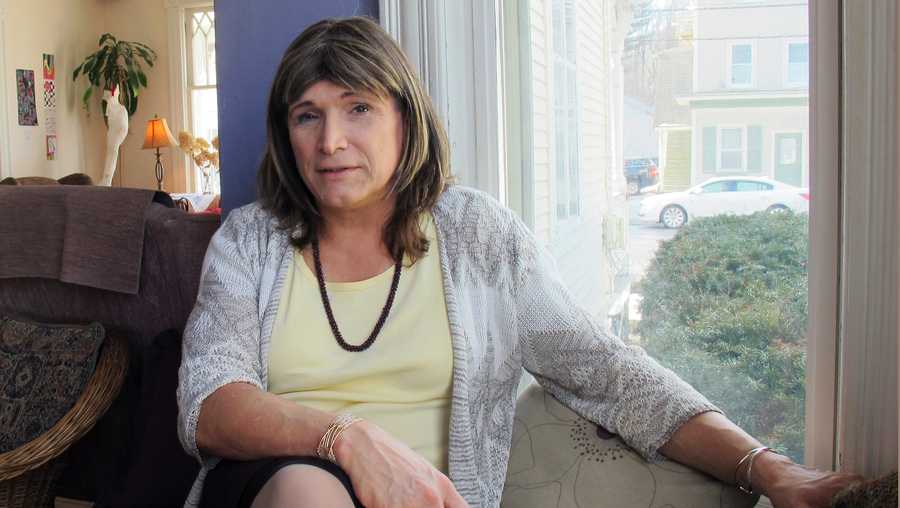 FILE - In this Feb. 21, 2018 file photo, Christine Hallquist, a utility executive seeking the Democratic nomination to run for governor of Vermont, talks about her candidacy in Johnson, Vt. 