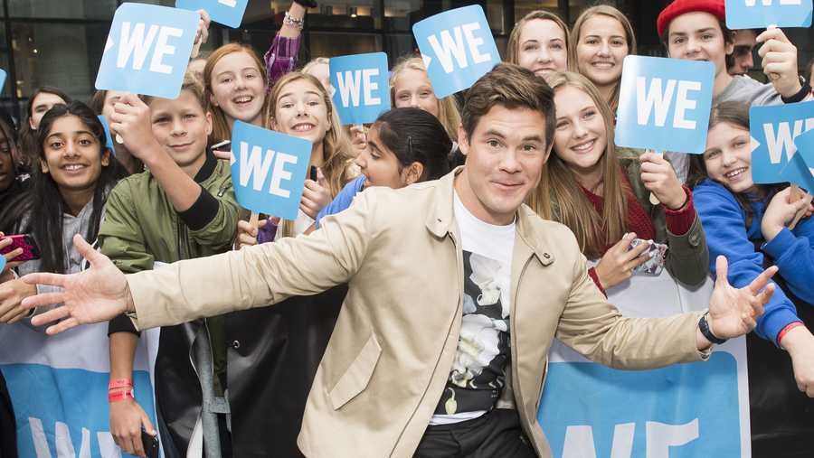 Adam Devine arrives at WE Day on Thursday, Sept. 20, 2018, in Toronto. (Photo by Arthur Mola/Invision/AP)