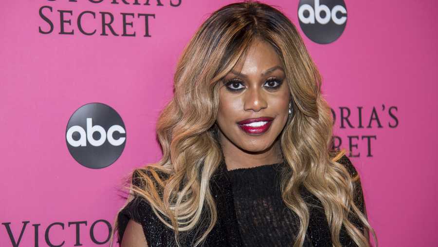 Laverne Cox attends the 2018 Victoria's Secret Fashion Show at Pier 94 on Thursday, Nov. 8, 2018, in New York. (Photo Charles Sykes/Invision/AP)