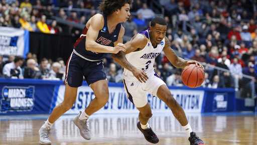 Prairie View A&M's Gary Blackston (3) drives against Fairleigh Dickinson's Brandon Powell, left, during the second half of a First Four game of the NCAA college basketball tournament, Tuesday, March 19, 2019, in Dayton, Ohio.