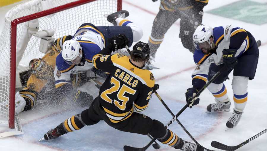 Blues defeat Bruins in overtime in Game 2 to even Stanley Cup Final series
