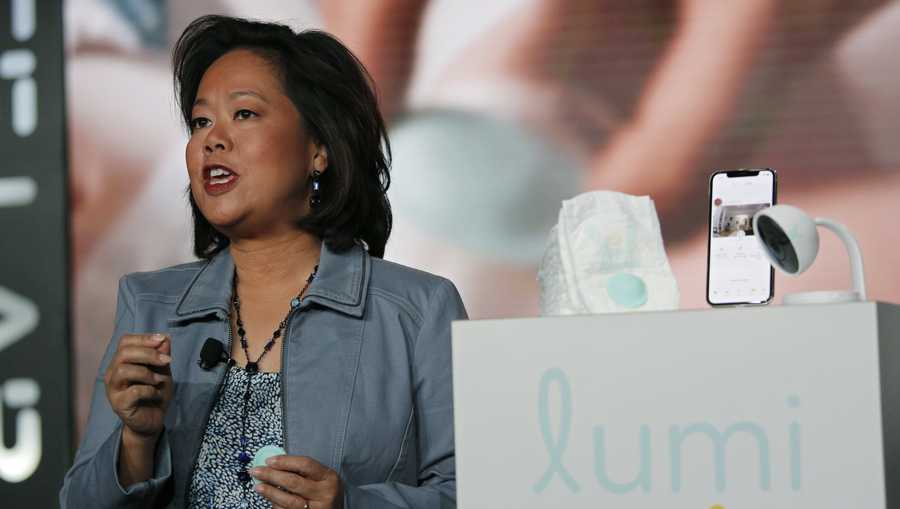 Fama Francisco, CEO of Procter & Gamble baby and feminine care, speaks about the Pampers Lumi connected diaper during a Procter & Gamble news conference before CES International, Jan. 5 in Las Vegas.
