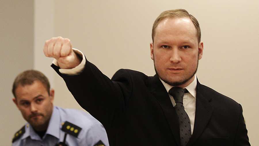 Norwegian Mass Murderer Breivik Makes Nazi Salute At Court