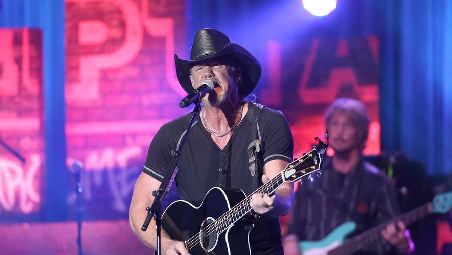 Country musician Trace Adkins performs at The Paramount Theater in Huntington on Friday, Aug. 1, 2014 in New York. (Photo by Donald Traill/Invision/AP)