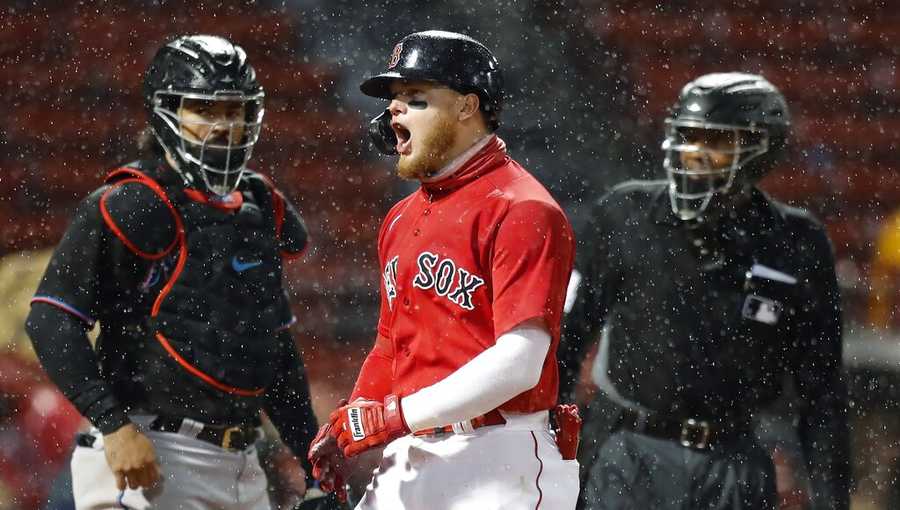 Alex Verdugo, Red Sox beat Marlins in rain-shortened game