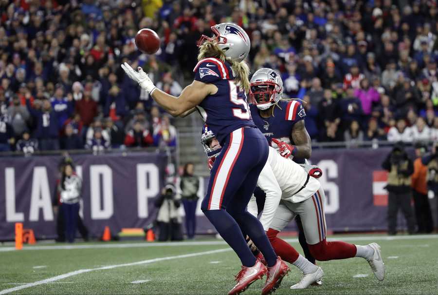 New England Patriots wide receiver Julian Edelman (11) catches an  uncontested touchdown pass with just over 2 minutes left in the game., Multimedia