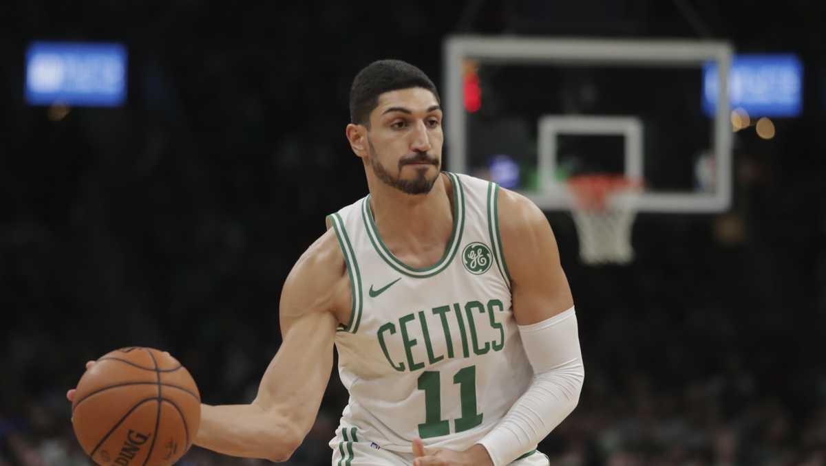 Rare Green Knicks and Celtics Enes Kanter shirt size XL - Depop