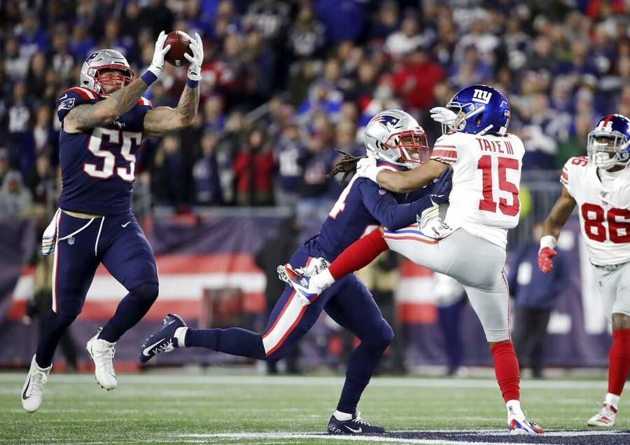 New England Patriots wide receiver Julian Edelman (11) catches an  uncontested touchdown pass with just over 2 minutes left in the game., Multimedia