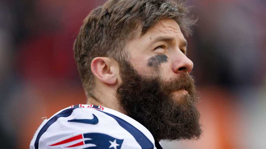 New England Patriots wide receiver Julian Edelman stands on the sidelines in the second half of an NFL football game against the Cincinnati Bengals, Sunday, Dec. 15, 2019, in Cincinnati. (AP Photo/Gary Landers)