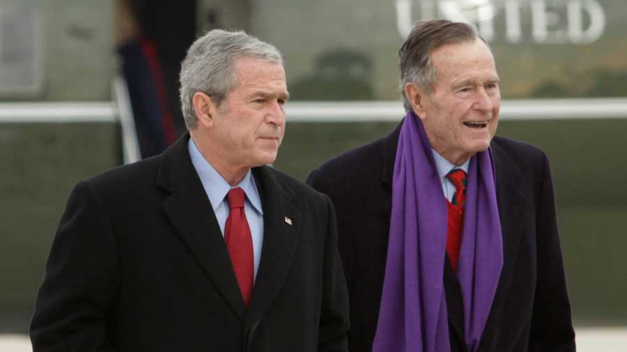 Former Presidents George H.W. Bush and George W. Bush