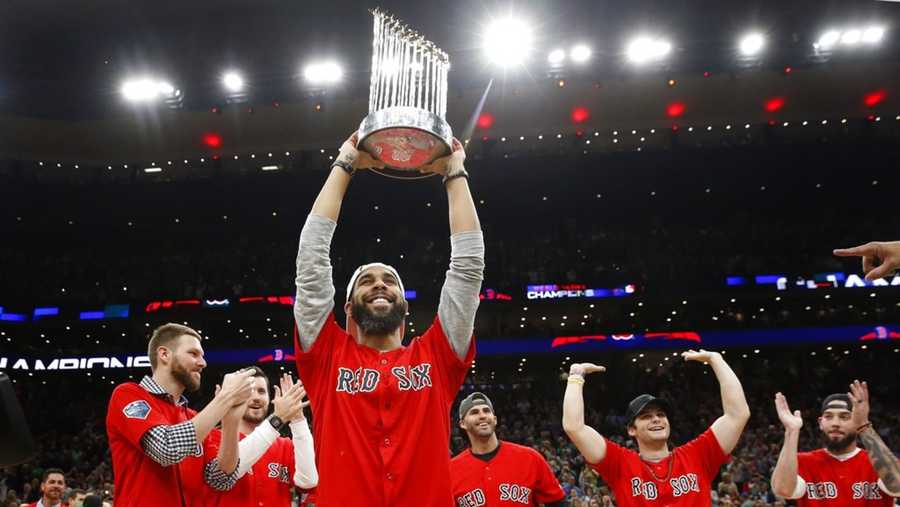 Red Sox Bring World Series Trophy To Bruins Game - CBS Boston