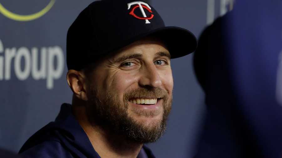 Minnesota Twins manager Rocco Baldelli during the first inning of a baseball game against the Tampa Bay Rays Thursday, May 30, 2019, in St. Petersburg, Fla. (AP Photo/Chris O'Meara)