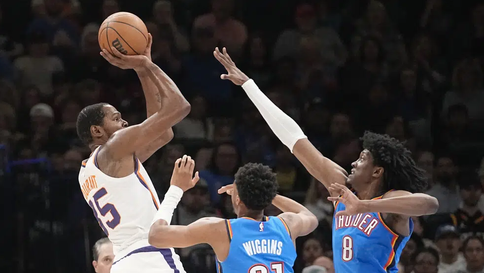 Kevin Durant scores 35 points, Suns roll past Thunder