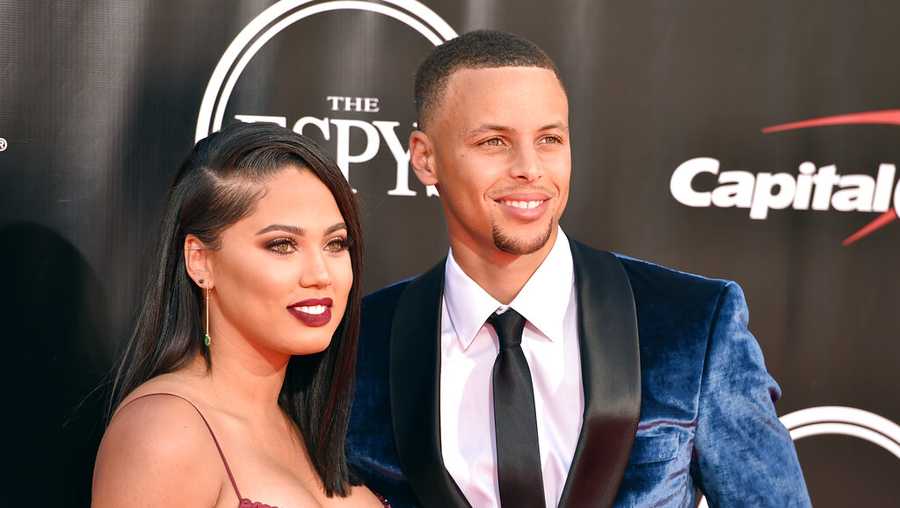 NBA basketball player Stephen Curry, of the Golden State Warriors, right and Ayesha Curry arrive at the ESPY Awards at the Microsoft Theater on Wednesday, July 13, 2016, in Los Angeles. (Photo by Jordan Strauss/Invision/AP)
