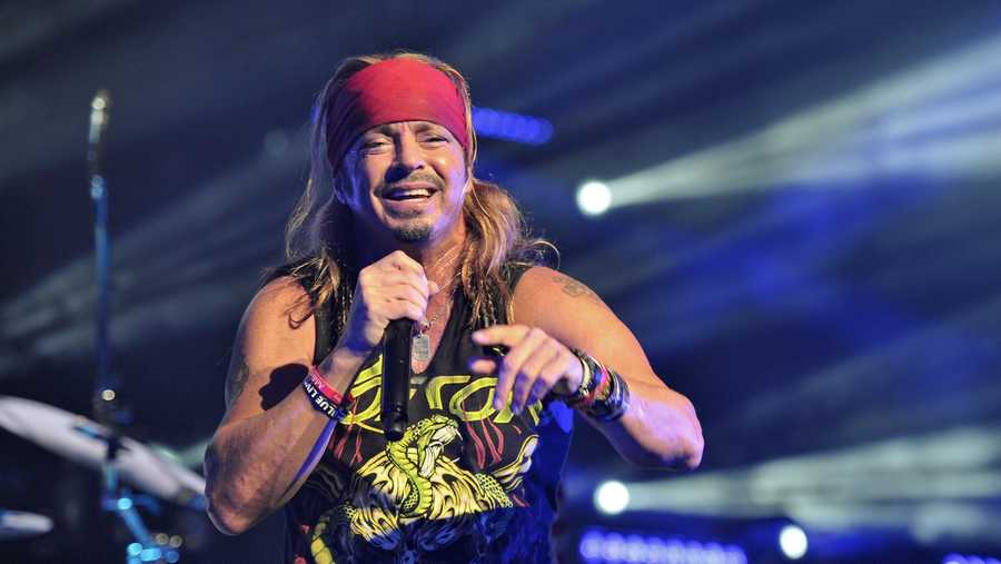 Bret Michaels of Poison performs during the Nothin&apos; But a Good Time Tour at the Hollywood Casino Amphitheatre on Saturday, June 9, 2018, in Tinley Park, IL. (Photo by Rob Grabowski/Invision/AP)