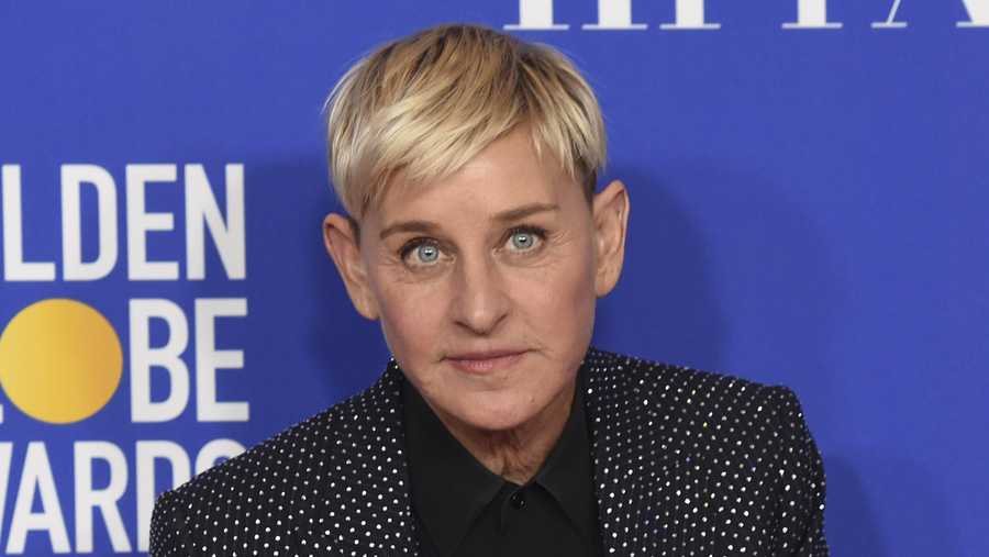 Ellen DeGeneres, winner of the Carol Burnett award, poses in the press room at the 77th annual Golden Globe Awards on Jan. 5, 2020, in Beverly Hills, Calif.