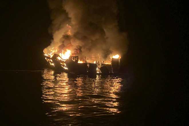 In&#x20;this&#x20;Sept.&#x20;2,&#x20;2019,&#x20;file&#x20;photo&#x20;provided&#x20;by&#x20;the&#x20;Santa&#x20;Barbara&#x20;County&#x20;Fire&#x20;Department,&#x20;the&#x20;dive&#x20;boat&#x20;Conception&#x20;is&#x20;engulfed&#x20;in&#x20;flames&#x20;after&#x20;a&#x20;deadly&#x20;fire&#x20;broke&#x20;out&#x20;aboard&#x20;the&#x20;commercial&#x20;scuba&#x20;diving&#x20;vessel&#x20;off&#x20;the&#x20;Southern&#x20;California&#x20;Coast.&#x20;The&#x20;crew&#x20;aboard&#x20;a&#x20;Southern&#x20;California&#x20;scuba&#x20;dive&#x20;boat&#x20;had&#x20;not&#x20;been&#x20;trained&#x20;on&#x20;emergency&#x20;procedures&#x20;before&#x20;the&#x20;deadly&#x20;fire&#x20;broke&#x20;out&#x20;last&#x20;year,&#x20;killing&#x20;34&#x20;people&#x20;in&#x20;one&#x20;of&#x20;the&#x20;state&#x27;s&#x20;deadliest&#x20;maritime&#x20;disasters,&#x20;according&#x20;to&#x20;federal&#x20;documents&#x20;released&#x20;Wednesday,&#x20;Sept.&#x20;16,&#x20;2020.