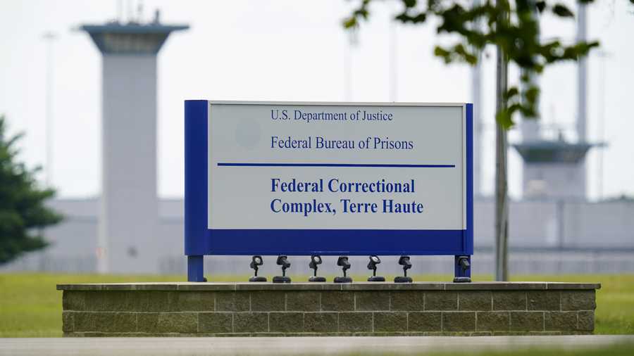 In this Aug. 28, 2020, file photo shows the federal prison complex in Terre Haute, Ind. A wave of federal executions by the Trump administration after a 17-year hiatus are set to resume. If it goes ahead as scheduled Tuesday, Sept. 22, 2020, William Emmett LeCroy would be the sixth federal death-row inmate executed this year at the U.S. prison in Terre Haute, Indiana. Another is scheduled Thursday.