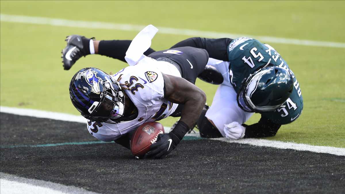 Ravens hold on for 30-28 win over depleted Eagles